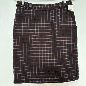 Merona Black and Pink Checkered Pencil Skirt Size 8